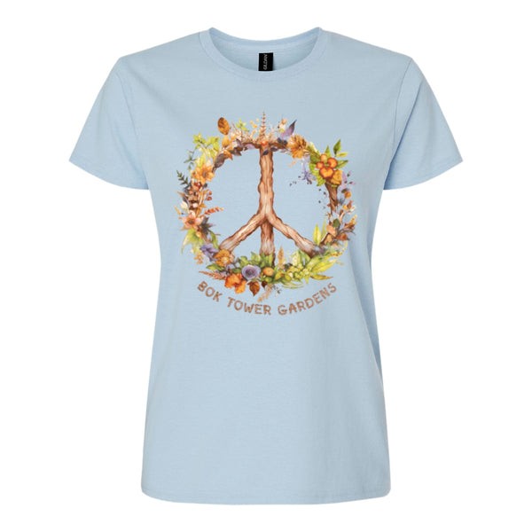 Ladies Bok Peace Flowers Tee Shirt