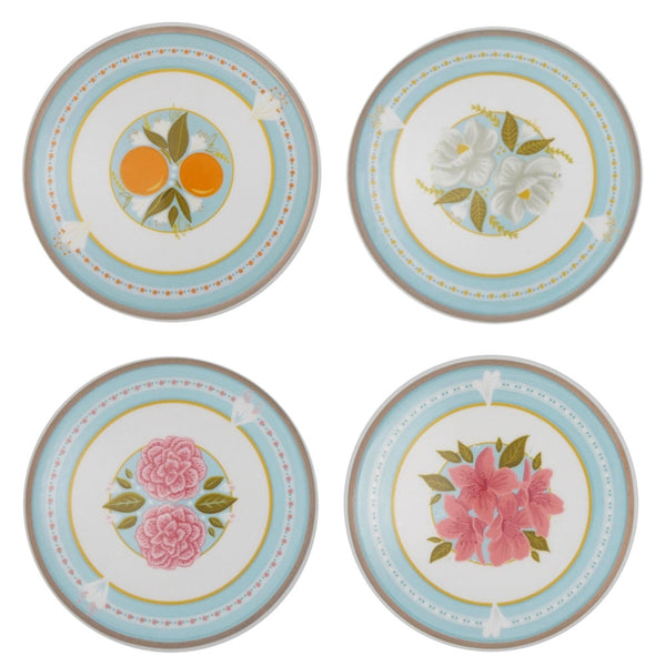Signature Blooms Fine China Coaster Set