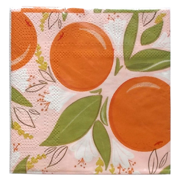 Paper Cocktail Napkins - Blossoming Oranges