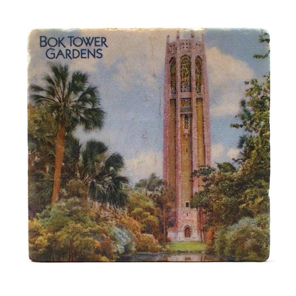 Marble Magnet with Antique Bok Tower Image