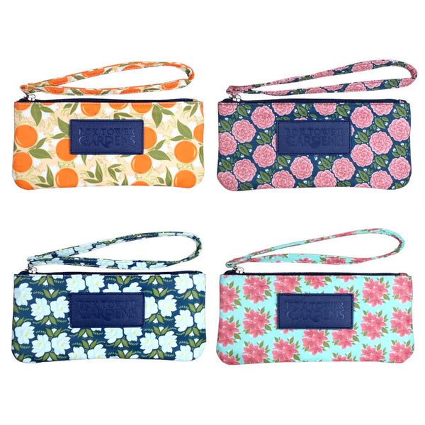 Signature Blooms Small Wristlet Clutch Pouch